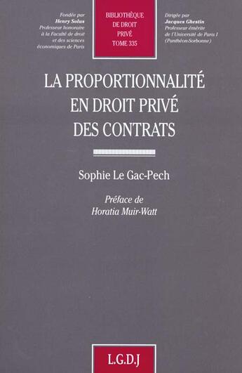 Couverture du livre « Proportionnalite en droit prive des contrats » de Pech aux éditions Lgdj