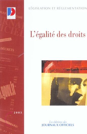 Couverture du livre « L'egalite des droits » de  aux éditions Documentation Francaise