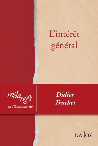 Couverture du livre « Mélanges en l'honneur de Didier Truchet » de  aux éditions Dalloz