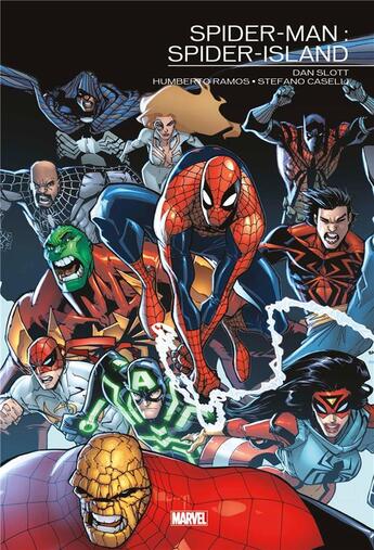 Couverture du livre « Spider-Man : Spider-Island » de Stefano Caselli et Dan Slott et Rick Remender et Humberto Ramos aux éditions Panini