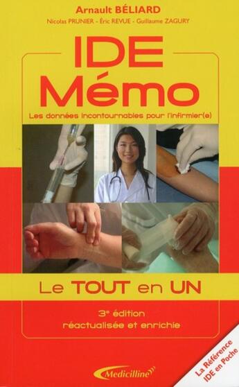 Couverture du livre « IDE ; memo (3e édition) » de Arnault Beliard aux éditions Medicilline