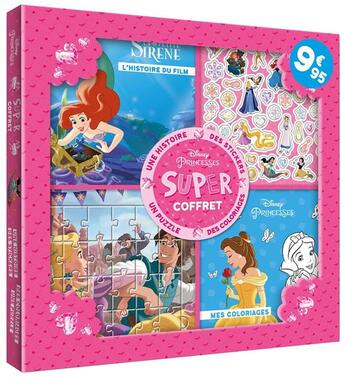 Couverture du livre « Disney princesses - super coffret - histoire, coloriages, stickers, puzzle » de  aux éditions Disney Hachette