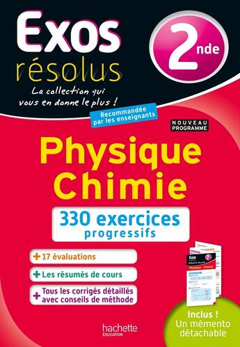 Couverture du livre « Exos resolus physique-chimie 2nde » de De La Baume/Blat aux éditions Hachette Education