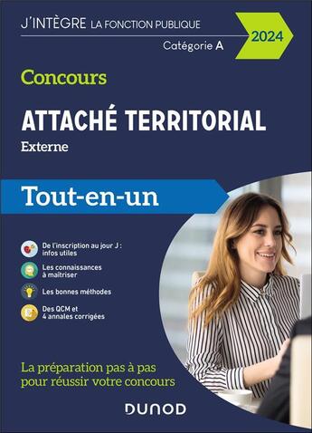 Couverture du livre « Concours attache territorial externe 2024 - tout-en-un » de Falco/Lamure aux éditions Dunod