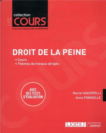 Couverture du livre « Droit de la peine » de Giacopelli/Ponseille aux éditions Lgdj