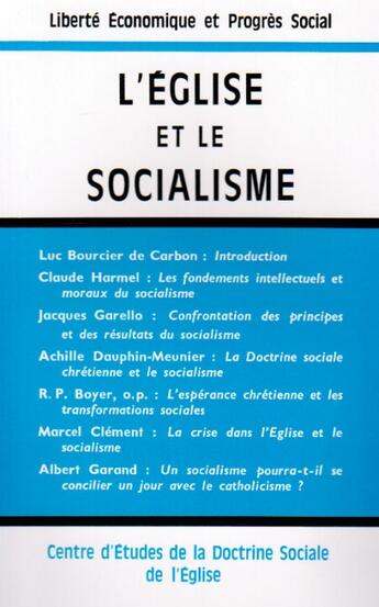 Couverture du livre « L'Eglise et le socialisme » de C.E.D.S.E. aux éditions Nel