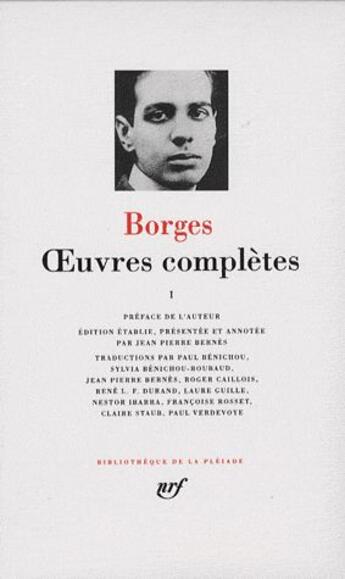 Couverture du livre « Oeuvres complètes Tome 1 » de Jorge Luis Borges aux éditions Gallimard