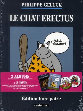 Couverture du livre « Le Chat : coffret : le Chat erectus, le Chat sapiens » de Philippe Geluck aux éditions Casterman