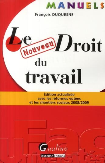 Couverture du livre « Droit du travail » de Francois Duquesne aux éditions Gualino