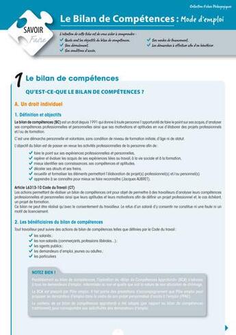 Couverture du livre « Le bilan de compétences : mode d'emploi » de Chantal Le Mat aux éditions Enrick B.