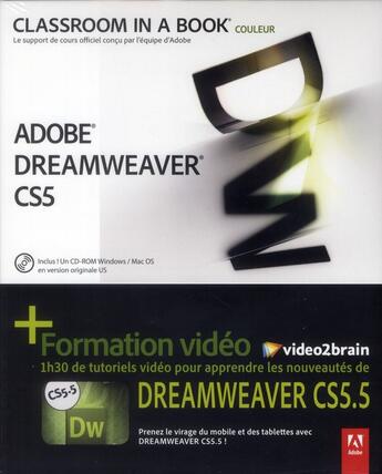 Couverture du livre « Dreamweaver Cs 5.5+Formation Video2brain » de Press/Adobe aux éditions Pearson