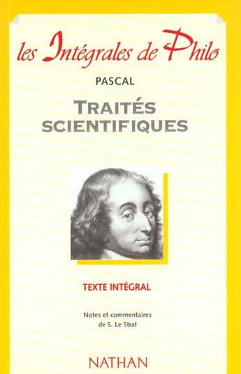 Couverture du livre « Int.Philo 21 Traites Scientifiques Pascal » de Pascal aux éditions Nathan