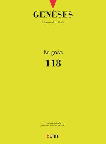 Couverture du livre « Geneses, n.118 (2020-1) » de  aux éditions Belin