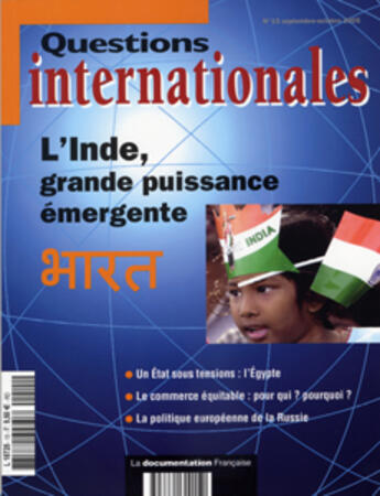 Couverture du livre « L'Inde, grande puissance émergente » de  aux éditions Documentation Francaise