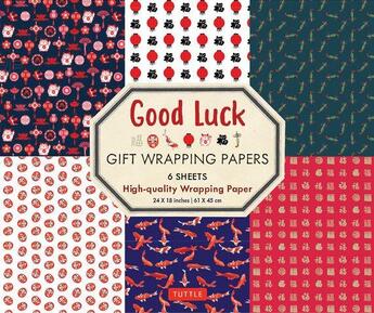 Couverture du livre « Good luck gif wrapping papers 6 sheets » de  aux éditions Tuttle