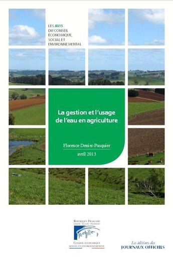 Couverture du livre « La gestion et l'usage de l'eau en agriculture » de Conseil Economique aux éditions Documentation Francaise