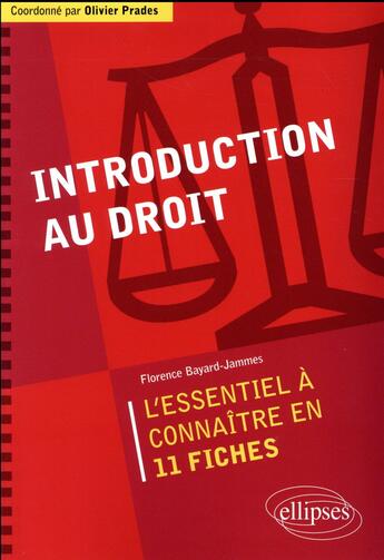 Couverture du livre « Introduction au droit » de Jammes Florence aux éditions Ellipses