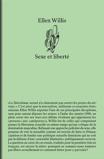 Couverture du livre « Sexe et liberté » de Ellen Willis aux éditions Editions Presentes