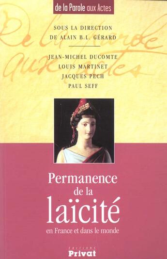 Couverture du livre « Permanence de la laicite en france et dans le monde » de  aux éditions Privat