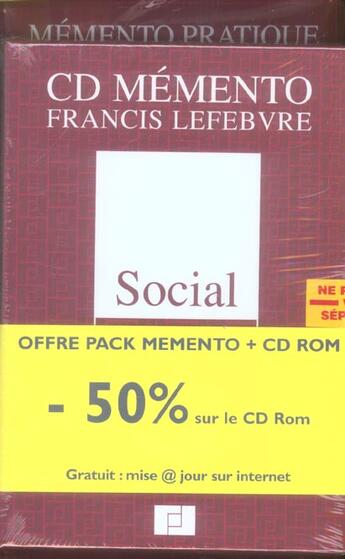 Couverture du livre « Pack social 2005 » de  aux éditions Lefebvre