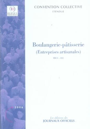 Couverture du livre « Boulangerie-pâtisserie (entreprises artisanales) » de  aux éditions Documentation Francaise