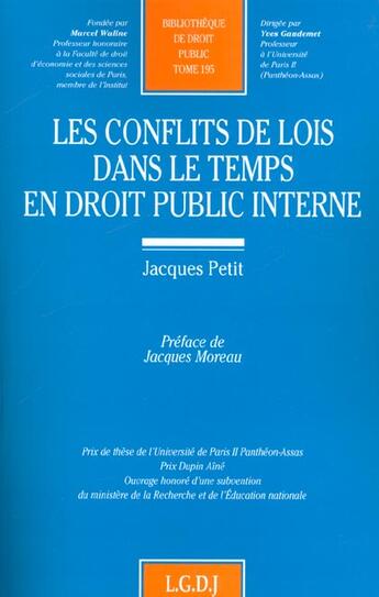 Couverture du livre « Contribution a l'etude des conflits de lois... » de Jacques Petit aux éditions Lgdj