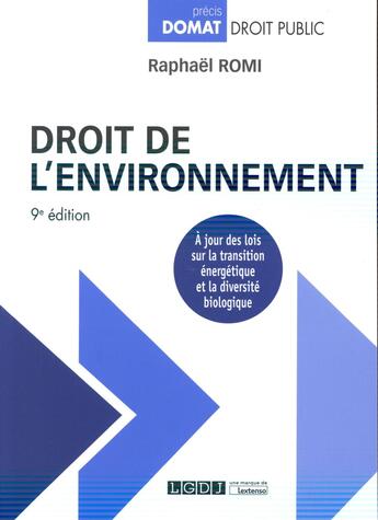 Couverture du livre « Droit de l'environnement (9e édition) » de Raphael Romi aux éditions Lgdj