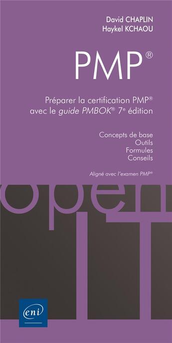 Couverture du livre « PMP® : préparer la certification PMP® avec le guide PMBOK® (7e édition) » de David Chaplin aux éditions Eni