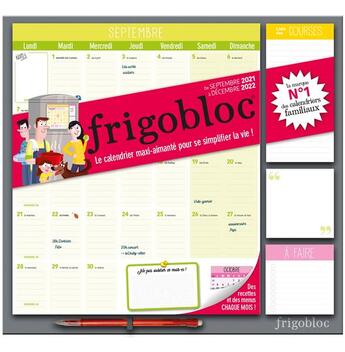 Couverture du livre « Frigobloc 2022 mensuel - calendrier d'organisation familiale par mois (de sept 2021 a decembre 2022) » de  aux éditions Play Bac