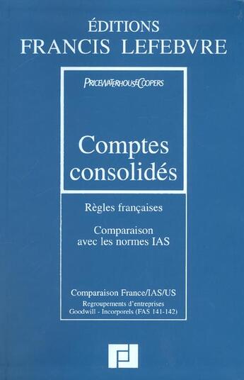 Couverture du livre « Comptes consolides » de Price Waterhouse aux éditions Lefebvre