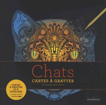 Couverture du livre « Livre à gratter ; chats » de  aux éditions Marabout