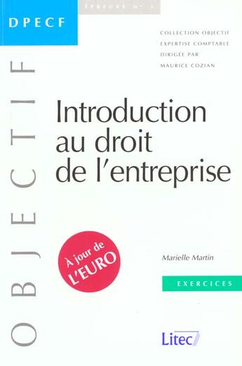 Couverture du livre « Exercices d'introduction au droit de l'entreprise » de Marielle Martin aux éditions Lexisnexis