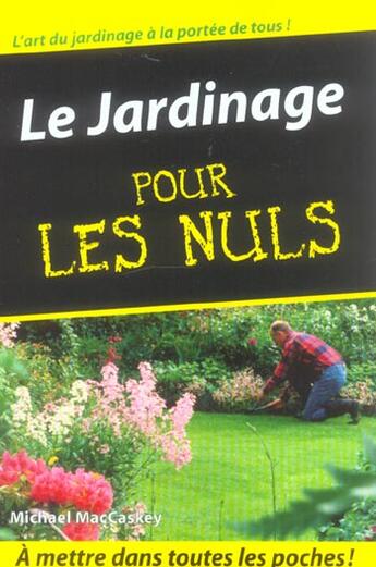 Couverture du livre « Le Jardinage » de Michael Mccaskey aux éditions First