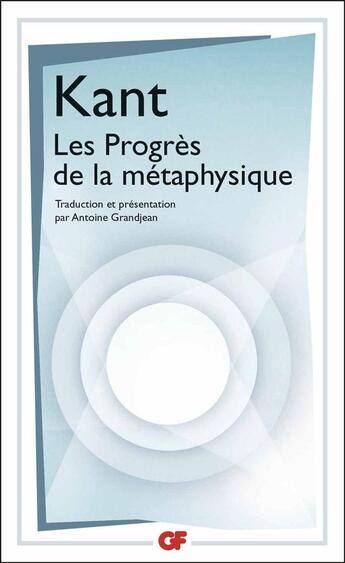 Couverture du livre « Les progrès de la métaphysique » de Emmanuel Kant aux éditions Flammarion