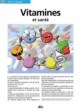 Couverture du livre « Vitamines et santé » de  aux éditions Aedis