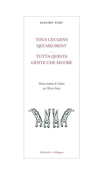 Couverture du livre « Tous ces gens qui meurent » de Mauro Fabi aux éditions Alidades