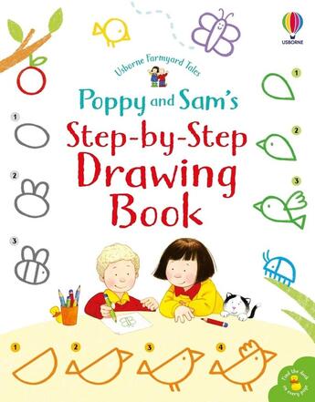 Couverture du livre « Poppy and sam's step-by-step drawing book » de Sam Taplin et Kate Rimmer aux éditions Usborne