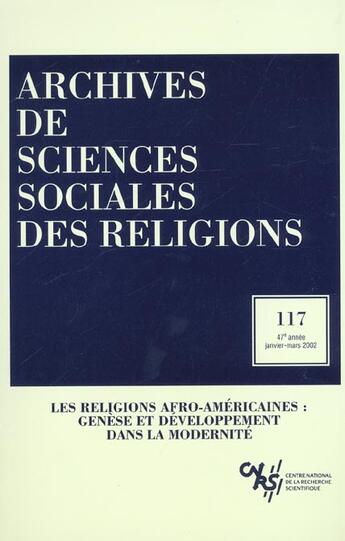 Couverture du livre « Archives de sciences sociales des religions 117 » de  aux éditions Ehess