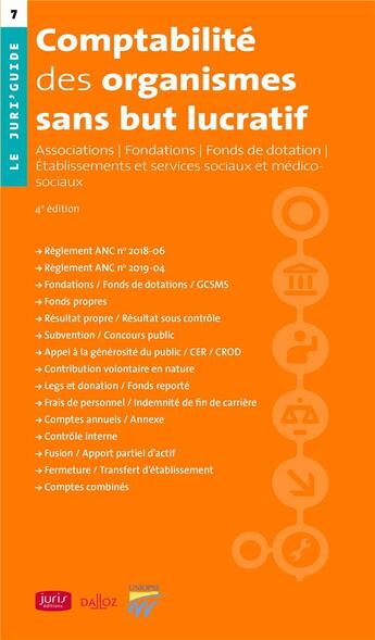 Couverture du livre « Comptabilité des organismes sans but lucratif (4e édition) » de  aux éditions Juris Editions