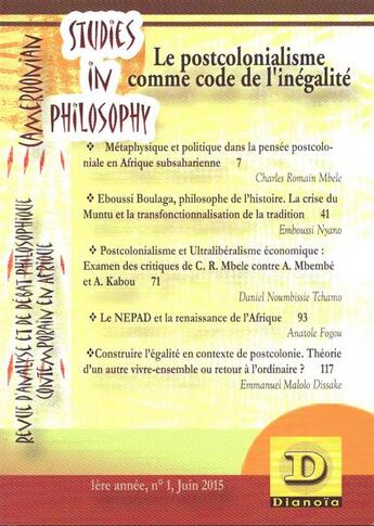 Couverture du livre « Postcolonialisme comme code de l'inégalité » de  aux éditions Dianoia