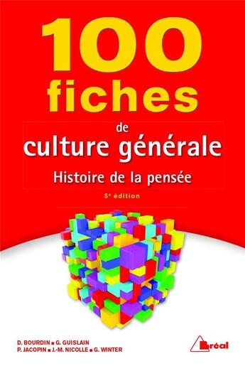 Couverture du livre « 100 fiches de culture générale ; histoire de la pensée (5e édition) » de  aux éditions Breal