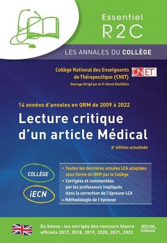 Couverture du livre « Les annales du college lca 8 ed - lecture critique d'un article medical 8 editions » de Devilliers/Perrot aux éditions Med-line