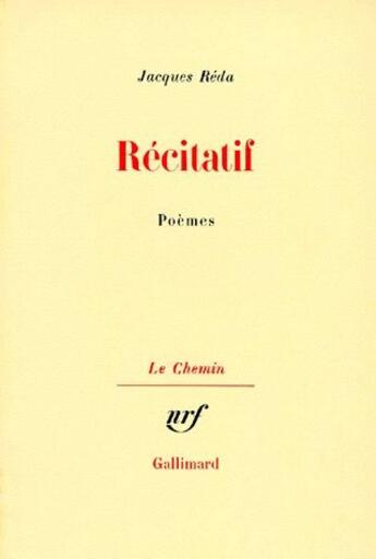 Couverture du livre « Récitatif » de Jacques Réda aux éditions Gallimard