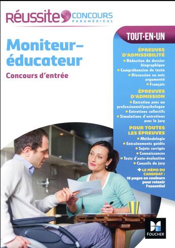 Couverture du livre « Réussite concours t.36 ; moniteur-éducateur- concours d'entrée » de Bernard Abchiche aux éditions Foucher