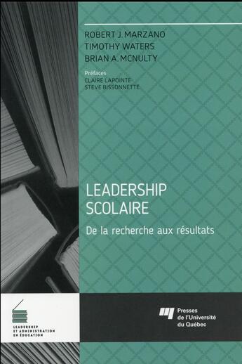 Couverture du livre « Leadership scolaire » de Marzano/Waters/ aux éditions Pu De Quebec