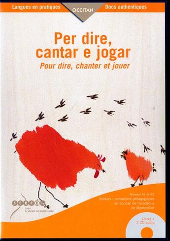 Couverture du livre « Per Dire, Cantar E Jogar / Pour Dire, Chanter Et Jouer » de  aux éditions Crdp De Montpellier