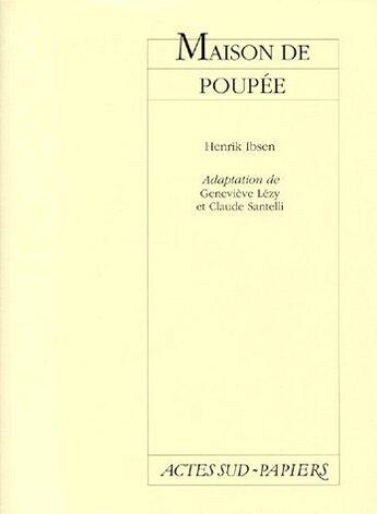 Couverture du livre « Maison de poupee » de Henrik Ibsen aux éditions Actes Sud