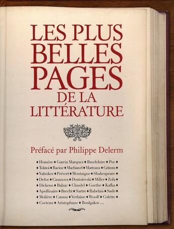 Couverture du livre « Les plus belles pages de la littérature » de  aux éditions Prat