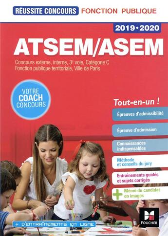 Couverture du livre « Réussite concours ; ATSEM/ASEM ; préparation complète (édition 2019/2020) » de Jocelyne Guerin aux éditions Foucher