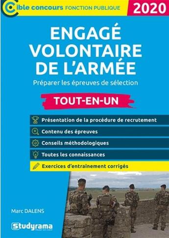 Couverture du livre « Engagé volontaire de l'armée (édition 2020) » de Marc Dalens aux éditions Studyrama